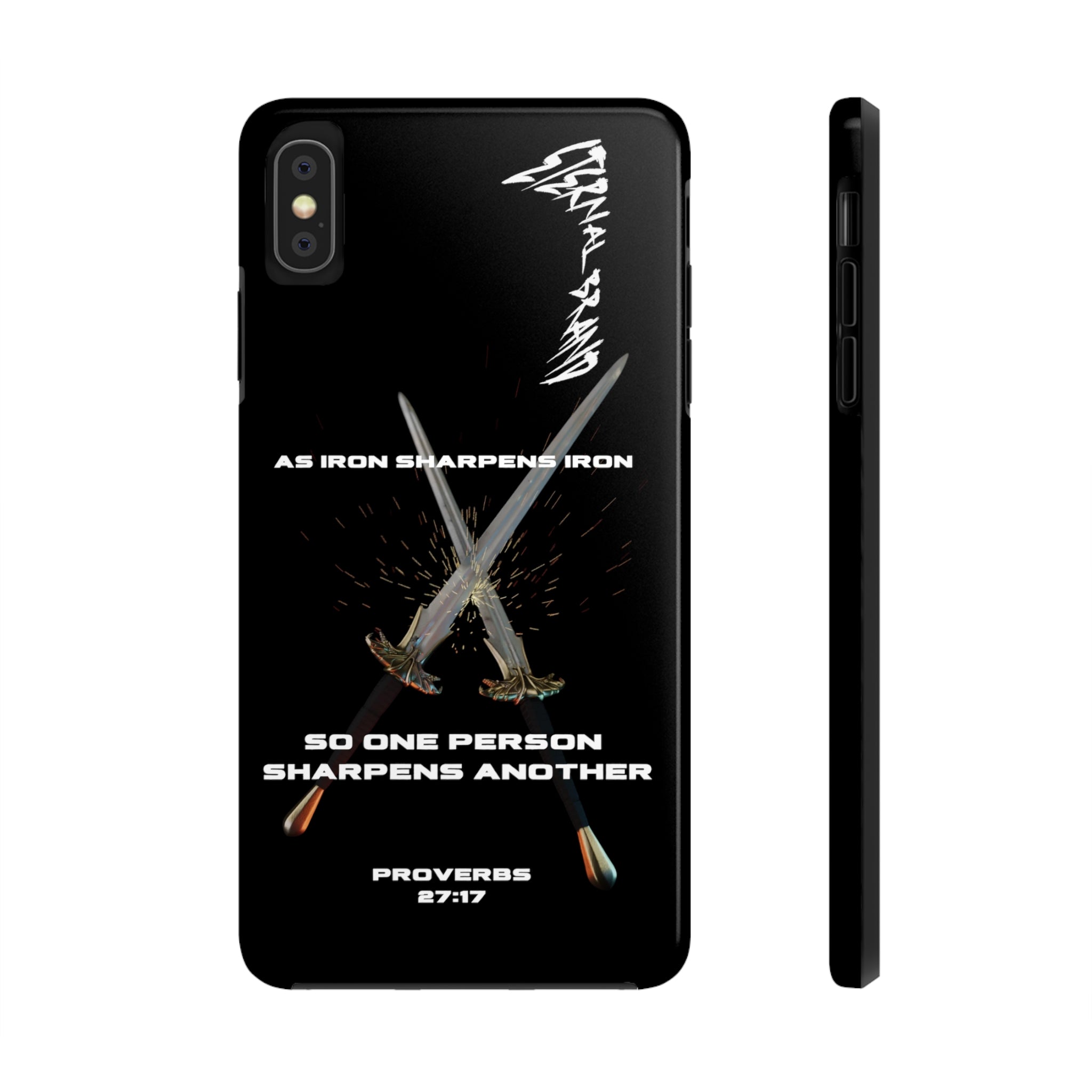 Proverbs 27:17 (Hard) Bible Phone Case