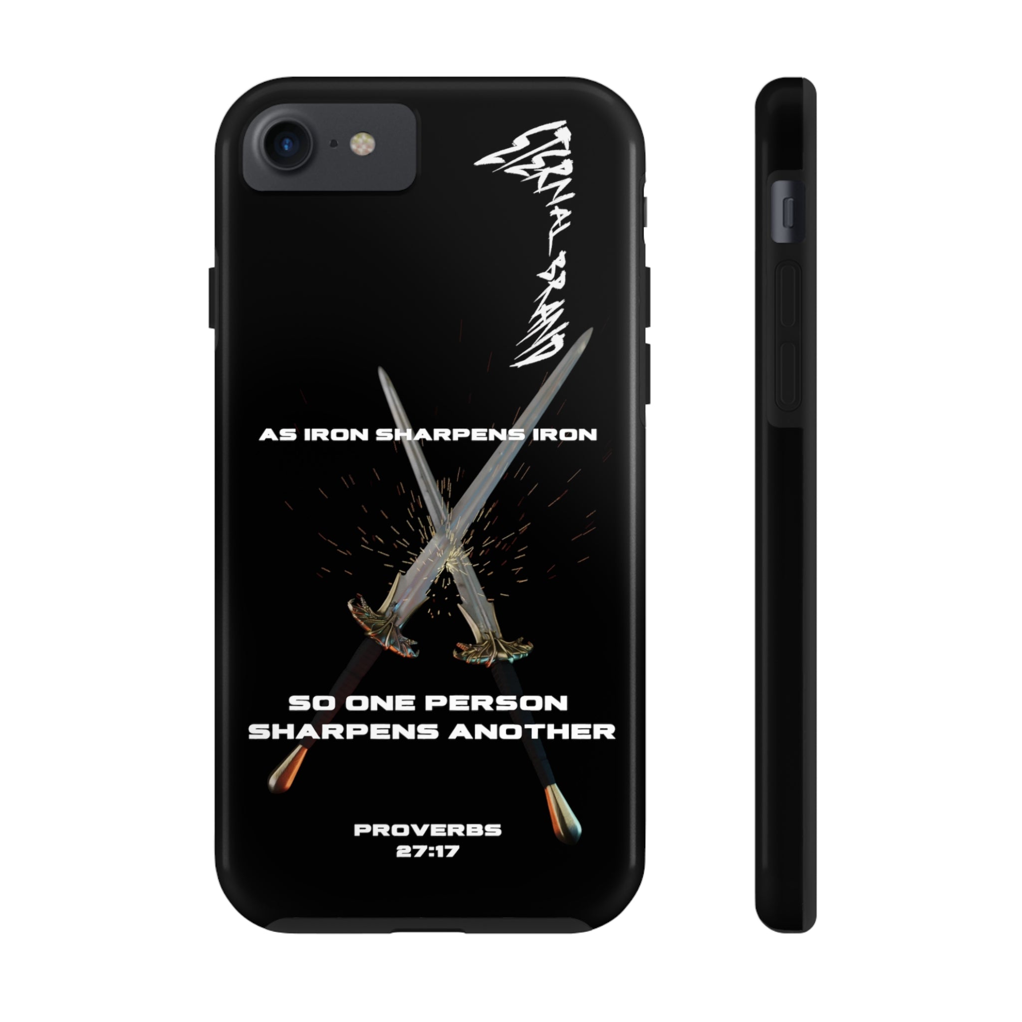 Proverbs 27:17 (Hard) Bible Phone Case