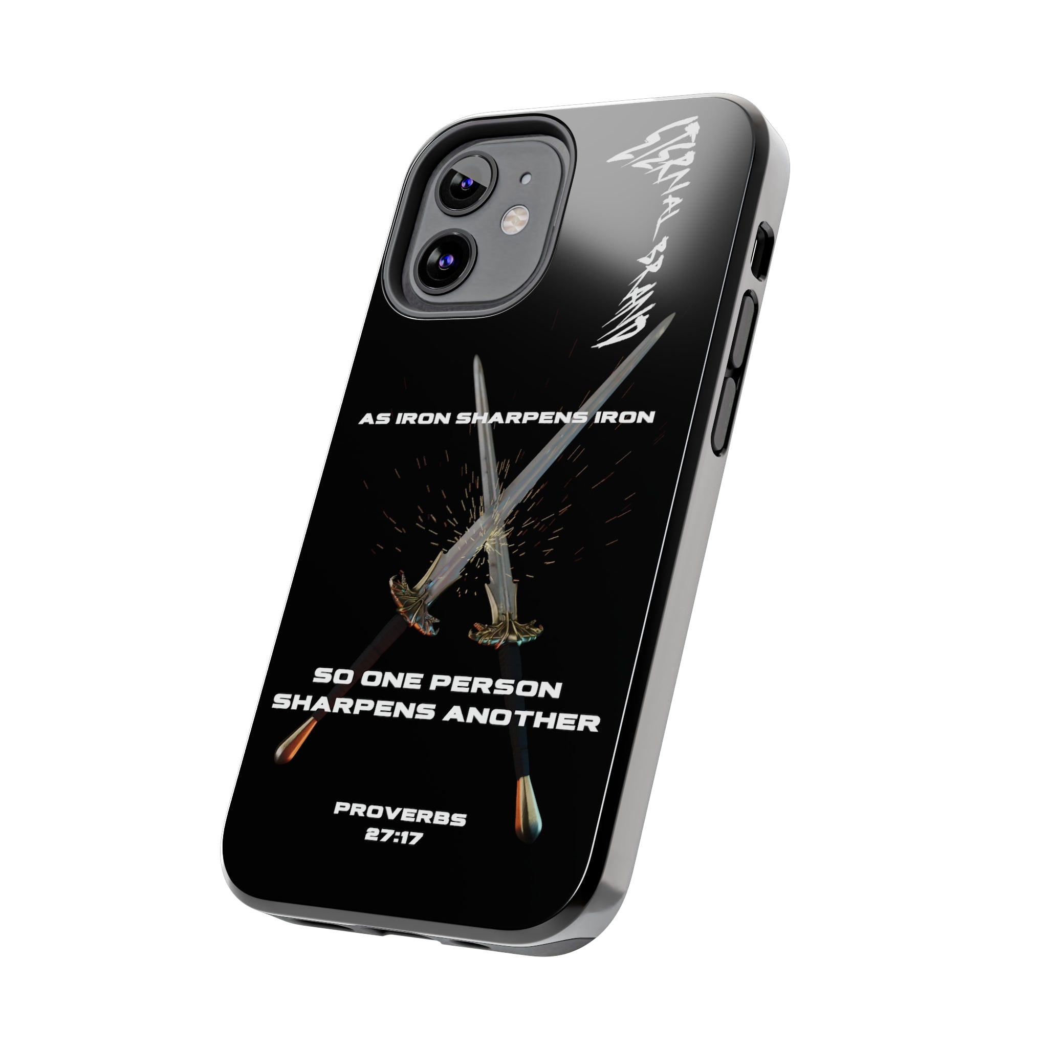 Proverbs 27:17 (Hard) Bible Phone Case